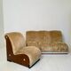 Mid-Century Italian Modular Sofa in Beige Corduroy, 1970s, Set of 4