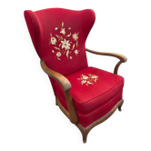 Vintage wingback chair canvas point – 1950s