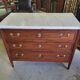 Chest of drawers Louis XVI in mahogany marble top of the XIXth century