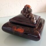 Fat Lava Brown Ceramic Candy / Vintage 60s