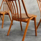 Set of 4 fabric chairs by Ton Bystrice 1960
