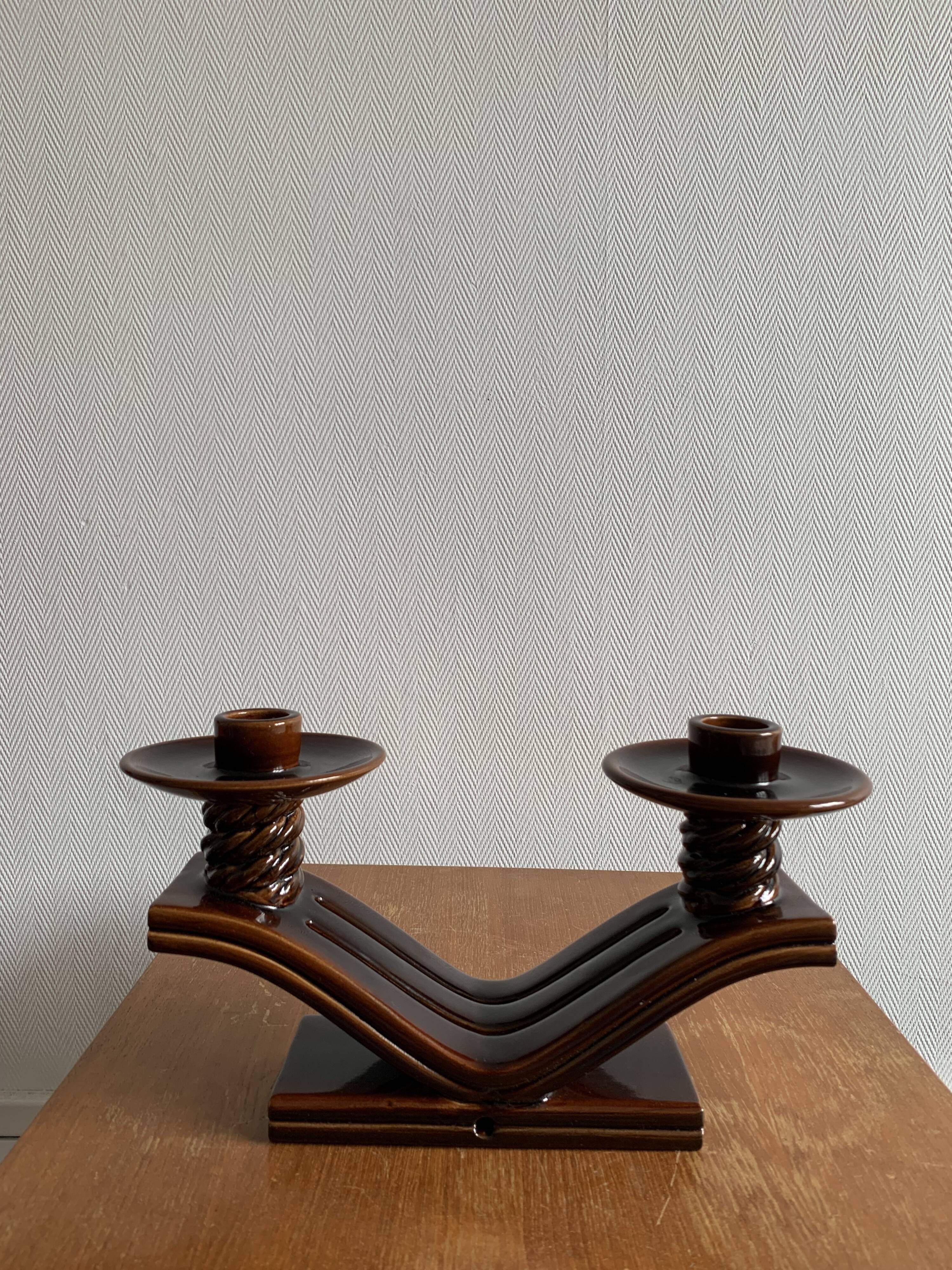 Vintage candle holder by Giraud Vallauris 1950