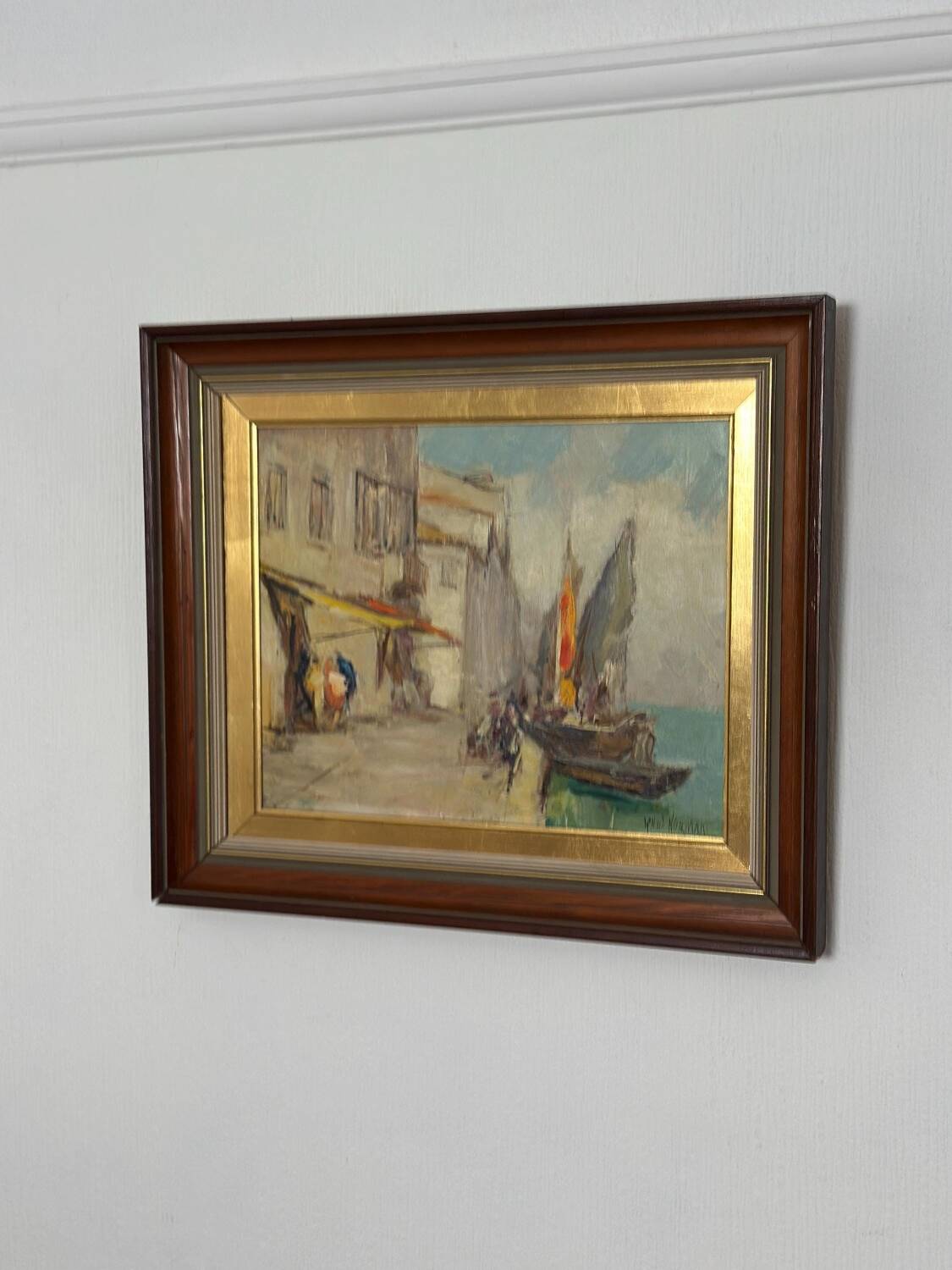 Swedish Oil on Panel – “Venice” by Knut Norman – Vintage & Framed