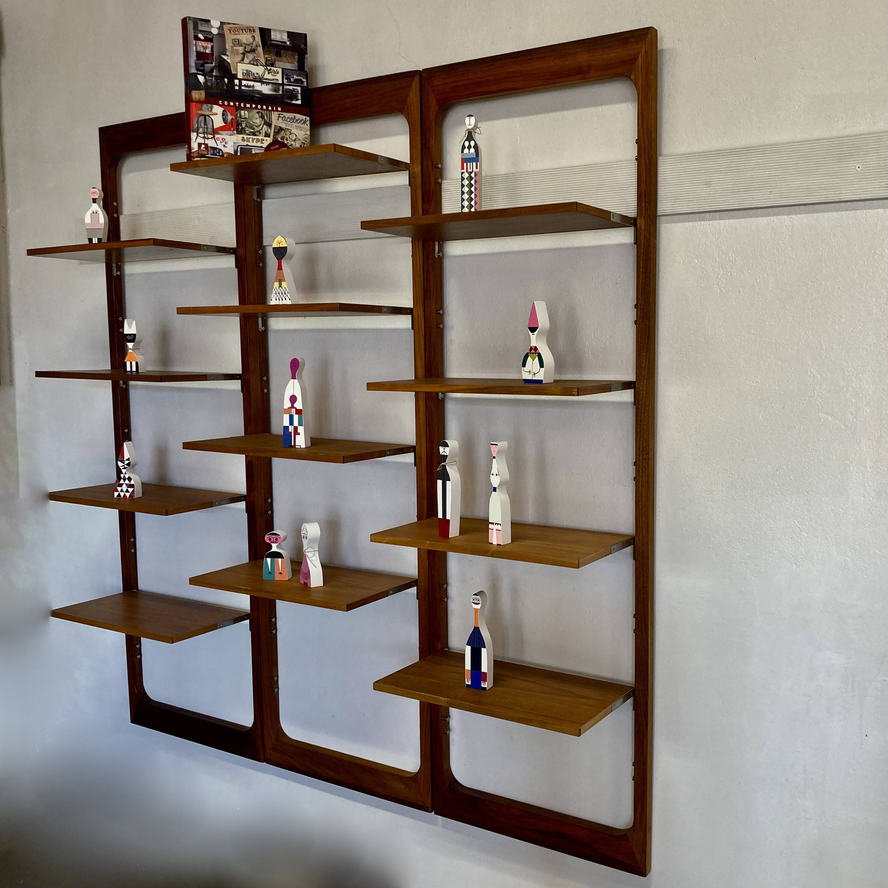 Suite de 3 étagères modulables design scandinave 1960
