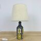 50s ceramic lamp, wool lampshade