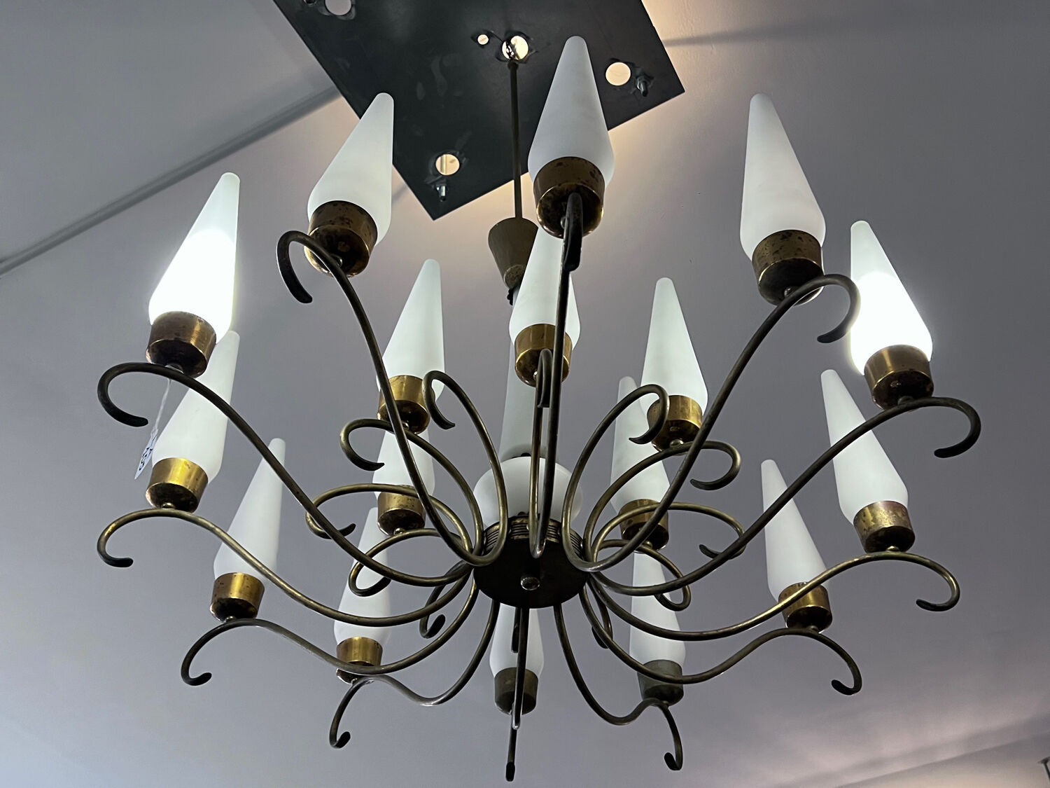 Arredoluce Monza 18 lights chandelier from 50s