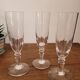 Set of 3 crystal champagne glasses