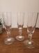 Set of 3 crystal champagne glasses