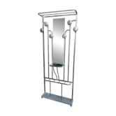 aluminium entrance coat rack, hooks, vintage, industrial