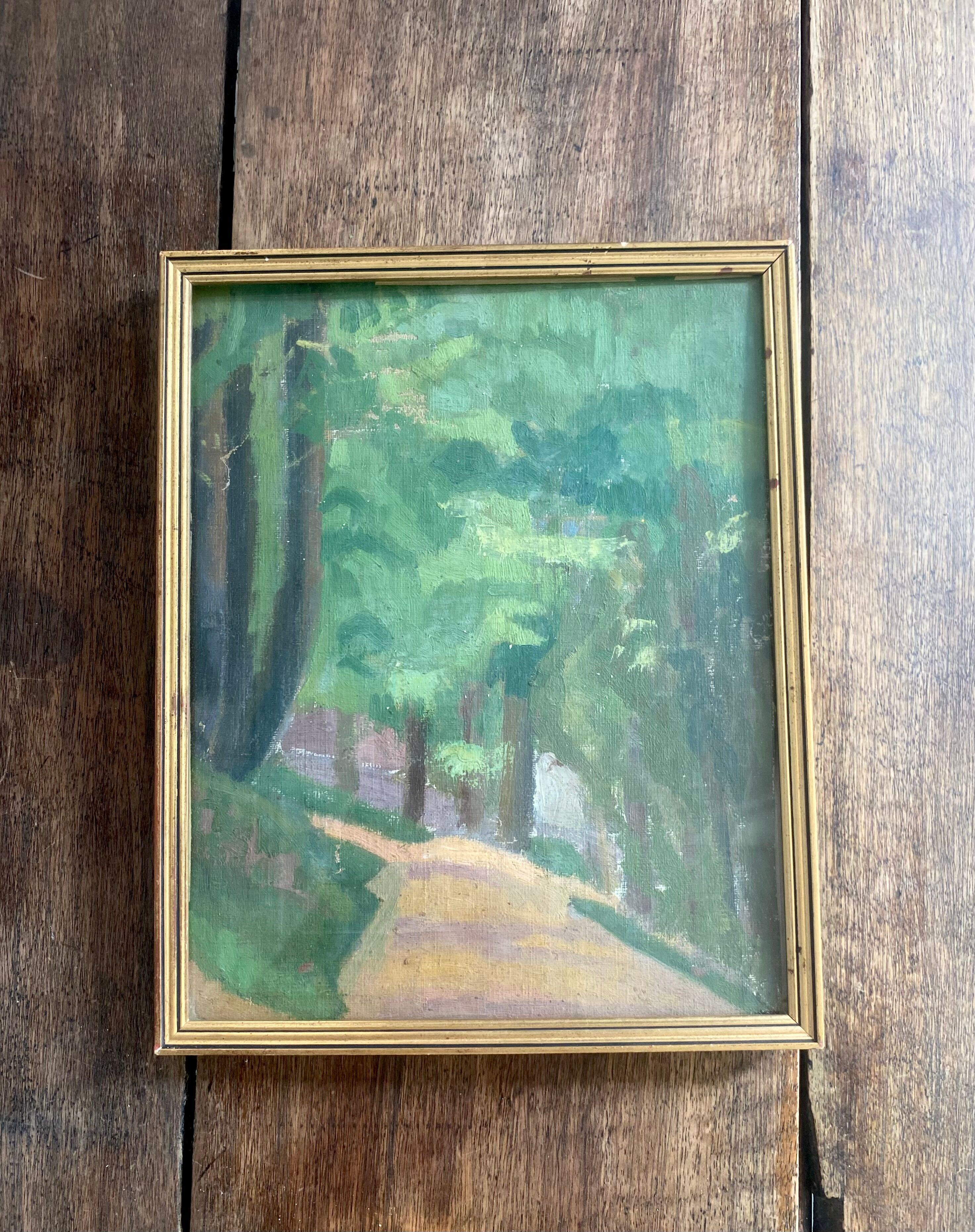 Oil on canvas, glazed wooden frame