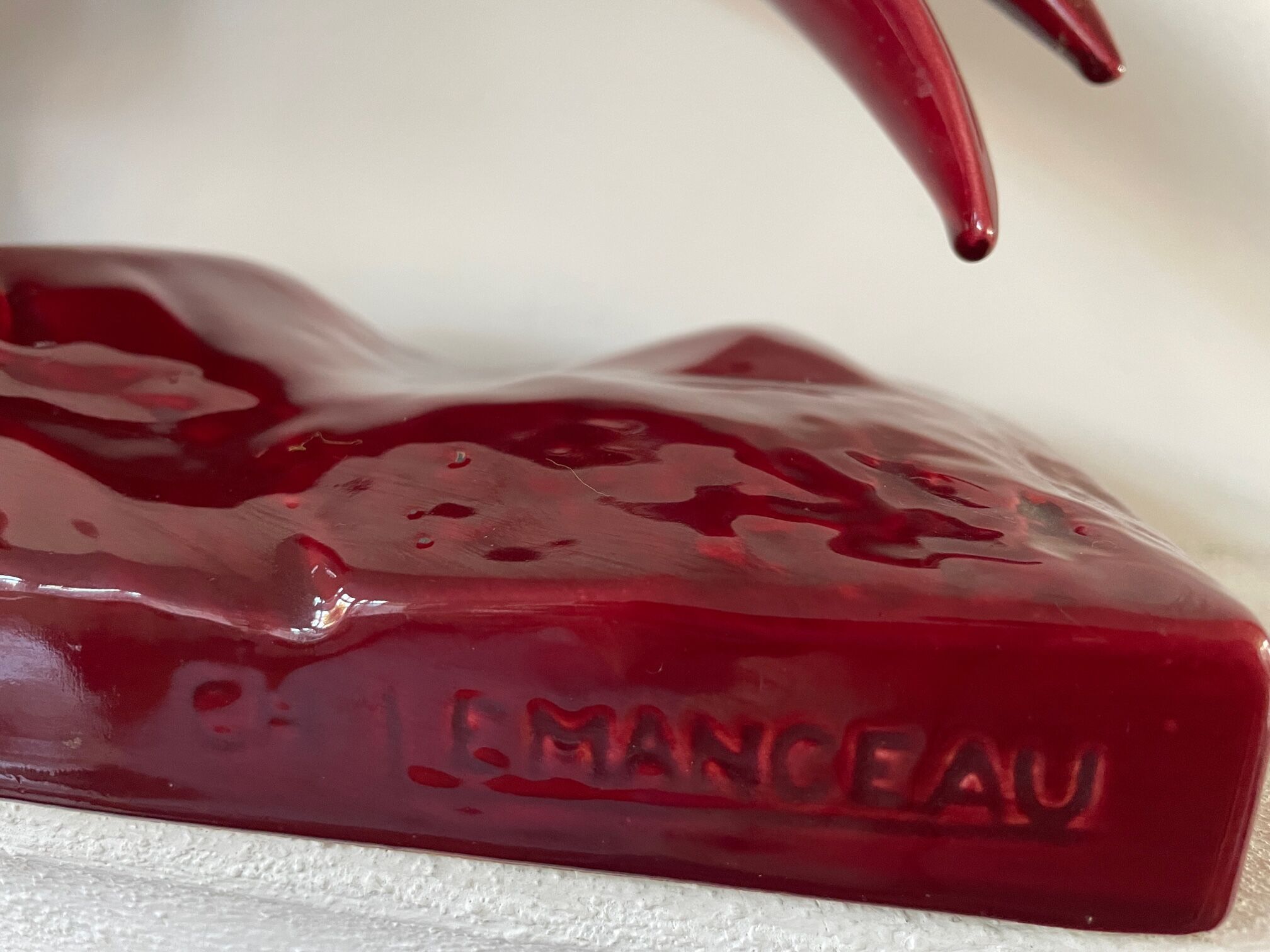 Faisan Art déco de Lemanceau fait par Saint Clément. Céramique vintage Charles Lemanceau.