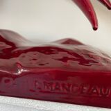 Faisan Art déco de Lemanceau fait par Saint Clément. Céramique vintage Charles Lemanceau.