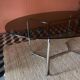 Vintage glass and chrome table