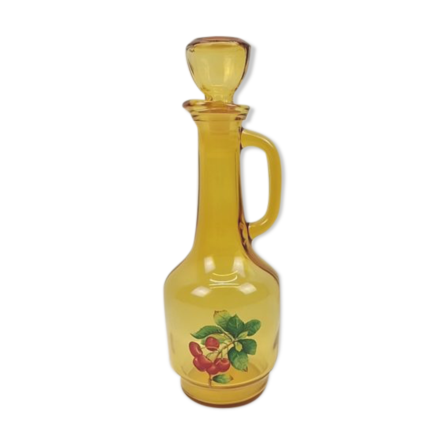 Vintage decanter in cherry yellow glass