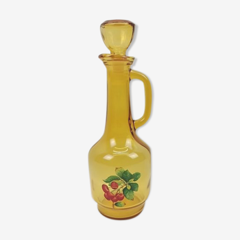 Vintage decanter in cherry yellow glass
