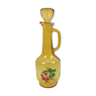 Vintage decanter in cherry yellow glass