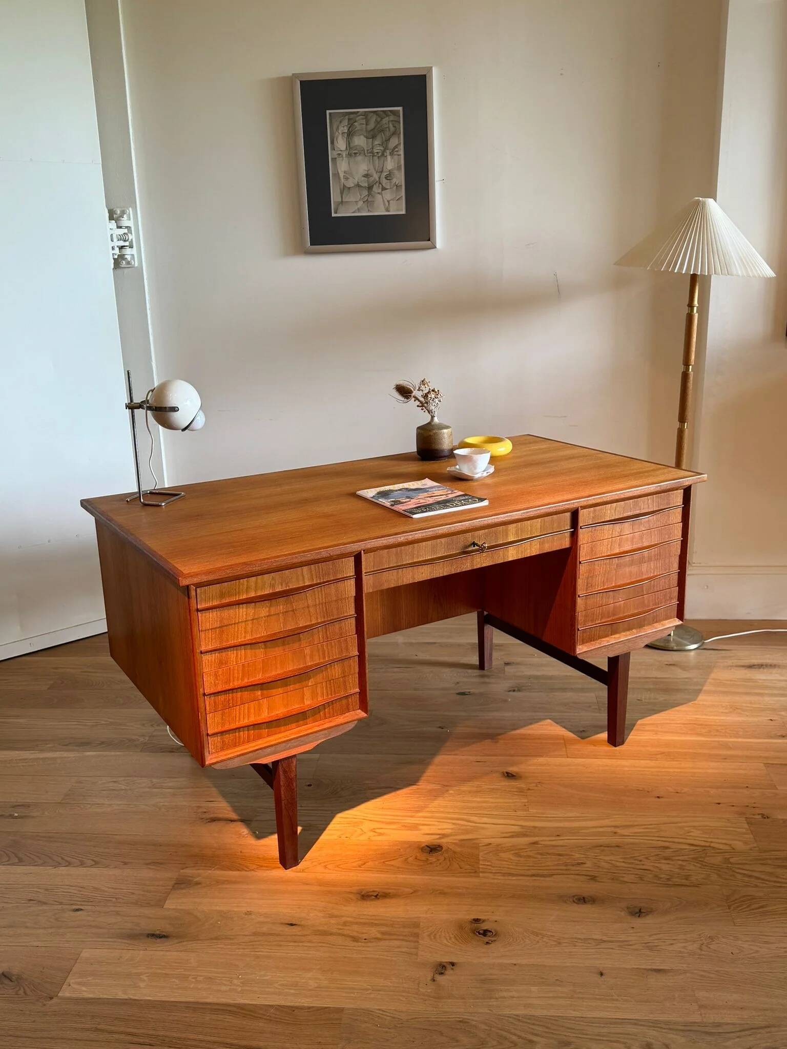 Vintage Scandinavian oak desk "Karl"
