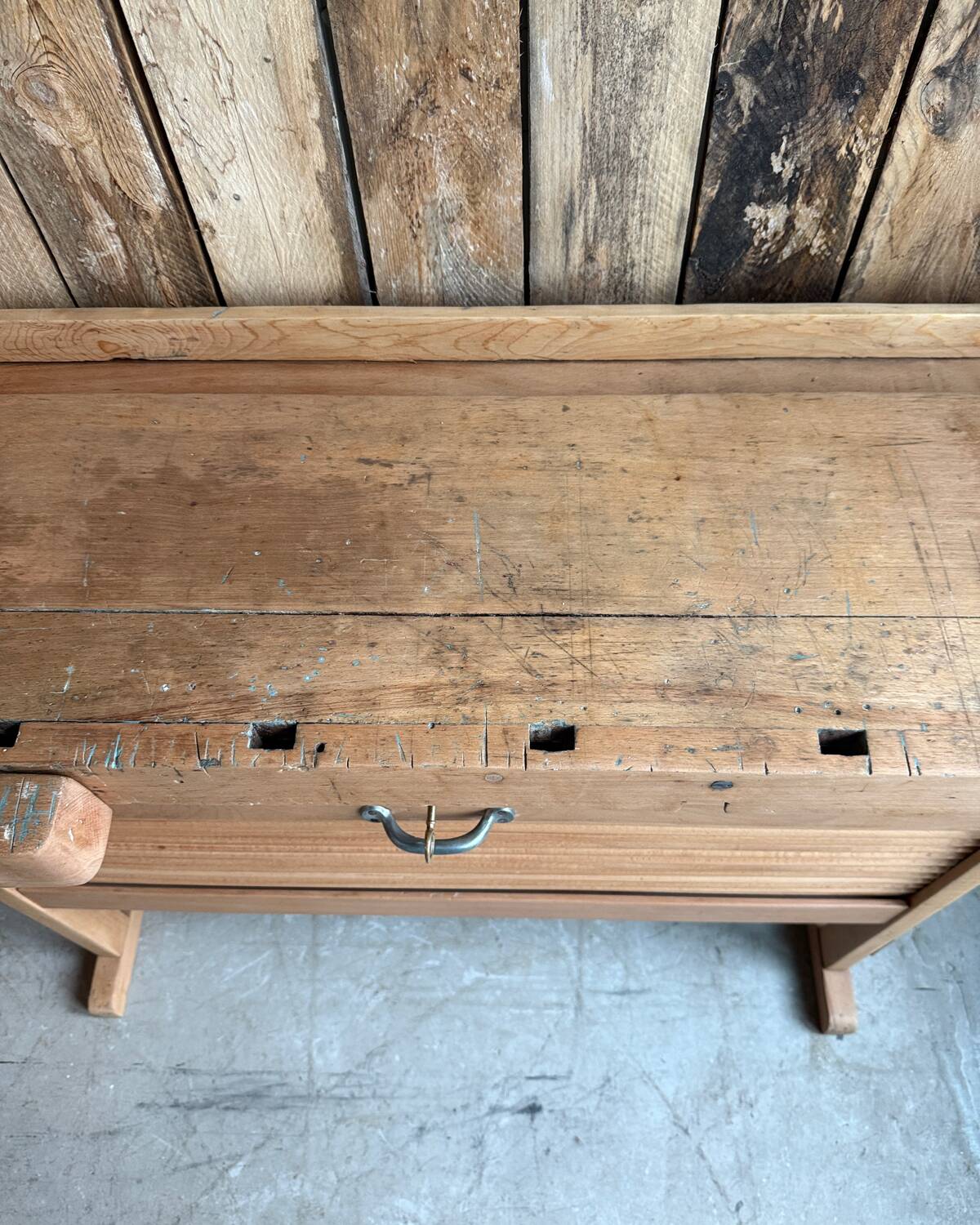Vintage solid beech workbench (renovated)