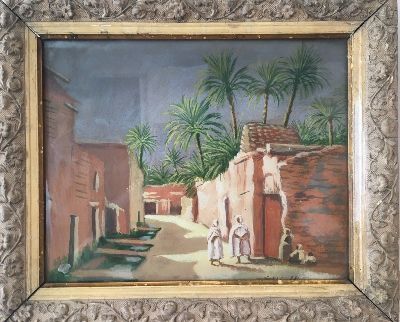 Ancient oriental landscape painting, signed' early 20th century