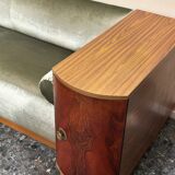 Art Deco sofa in green velvet