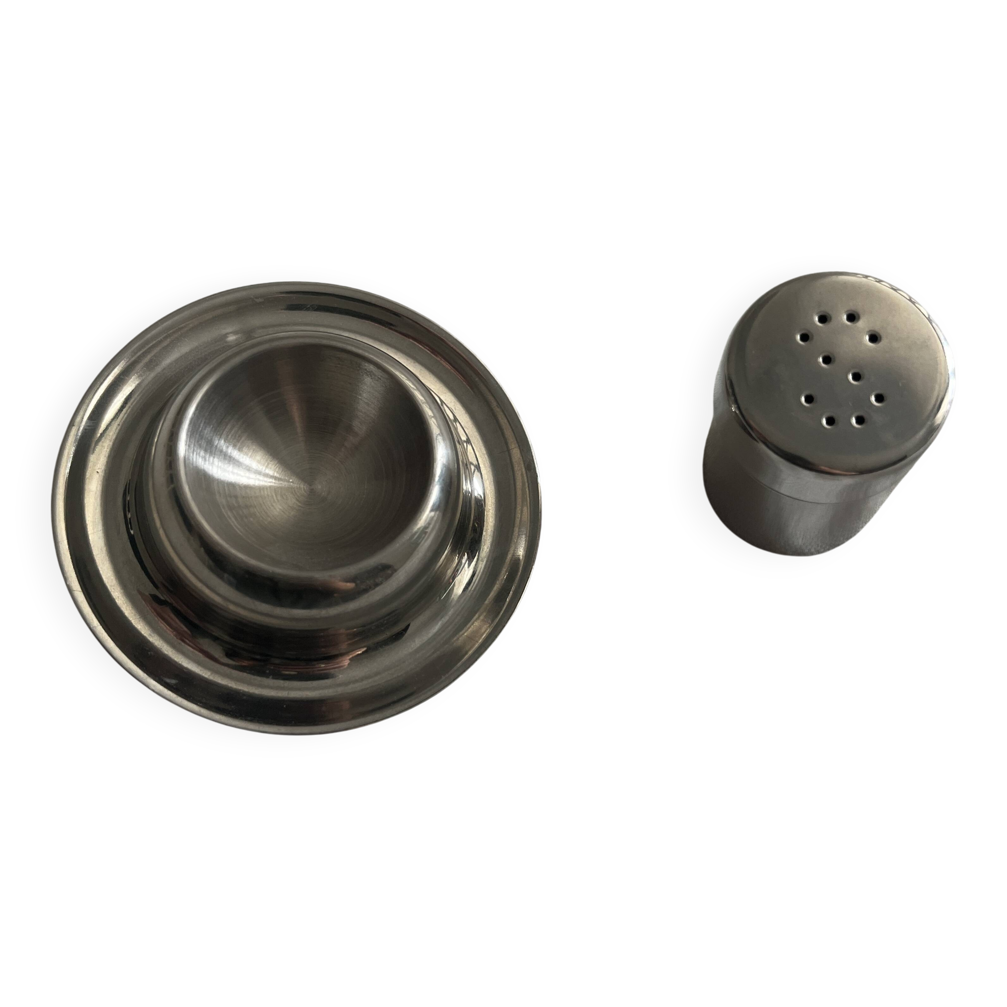 Vintage egg cup and salt shaker