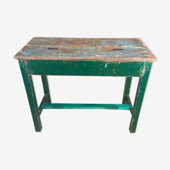 Old Burmese teak schoolboy desk