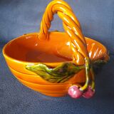 Ceramic basket with cherries