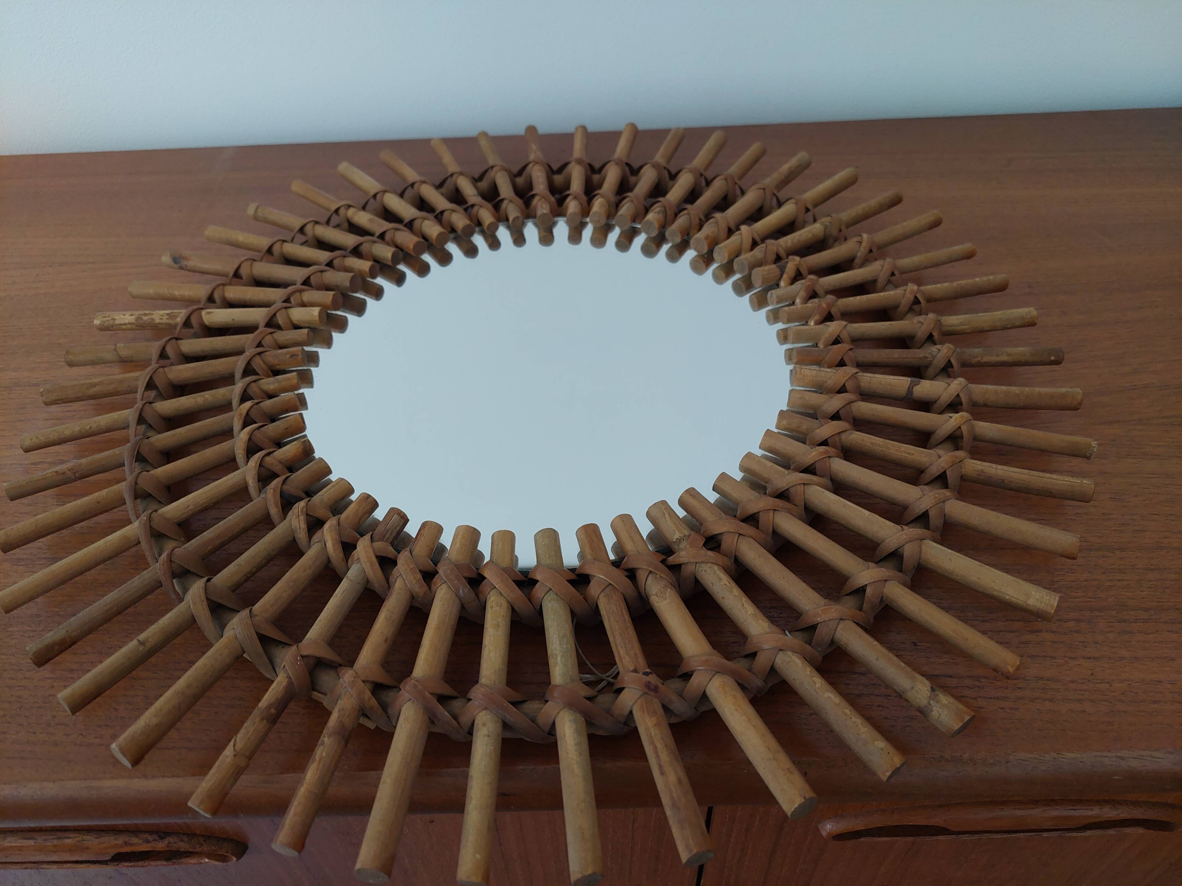 Rattan mirror 46cm