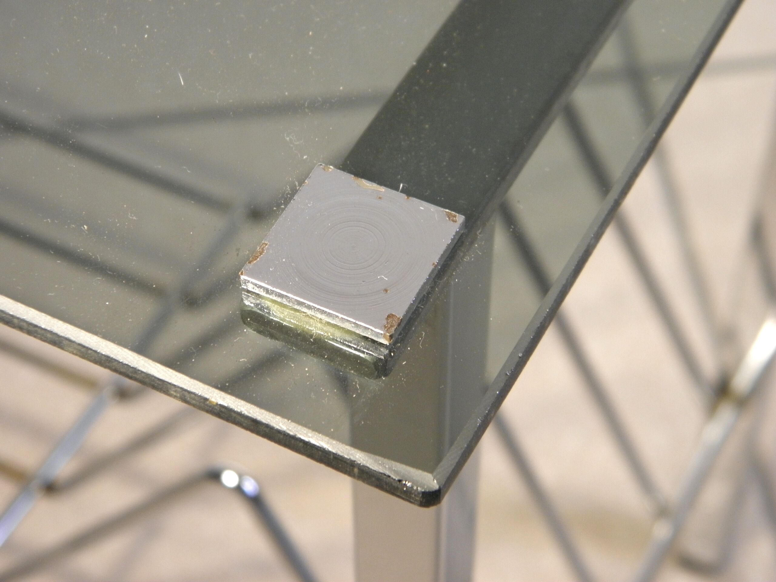 Glass and chrome coffee table 1970