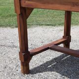 Country farm table 19th in cherry 2 drawers
