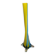 Vintage glass vase in blue and yellow Murano style.