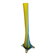 Vintage glass vase in blue and yellow Murano style.