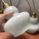 Lot de trois suspensions scandinaves en opaline blanche