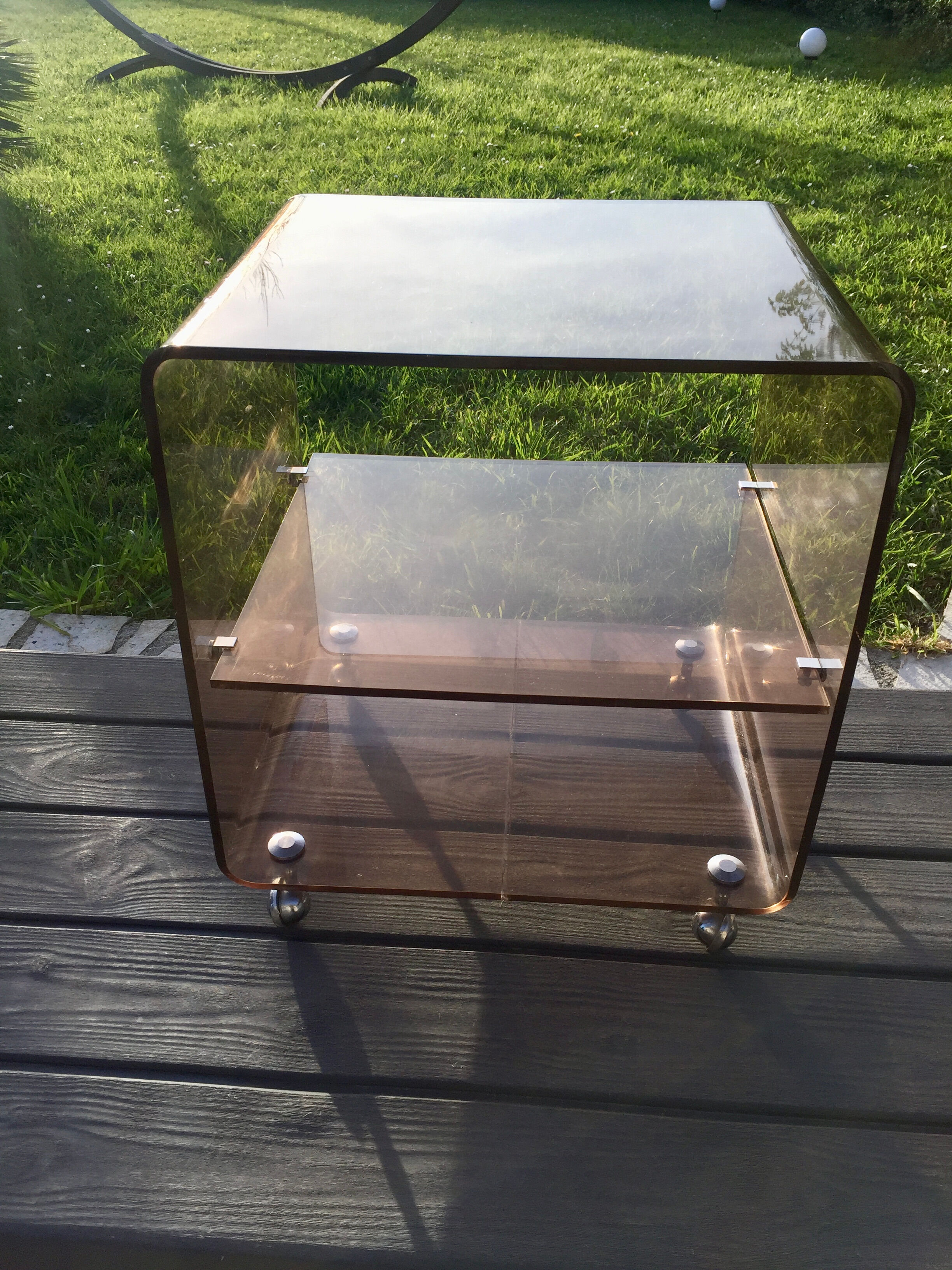 Vintage coffee table 70 with wheels