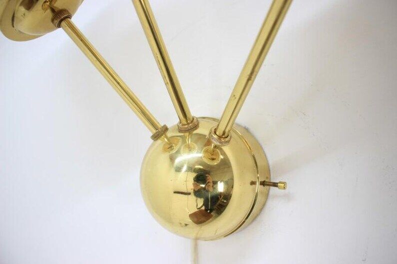 Space age sputnik brass wall lamps, 1970s, more pieces available