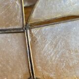 Mother-of-pearl and brass pendant with floral decoration.