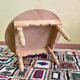 Round cedar wood table