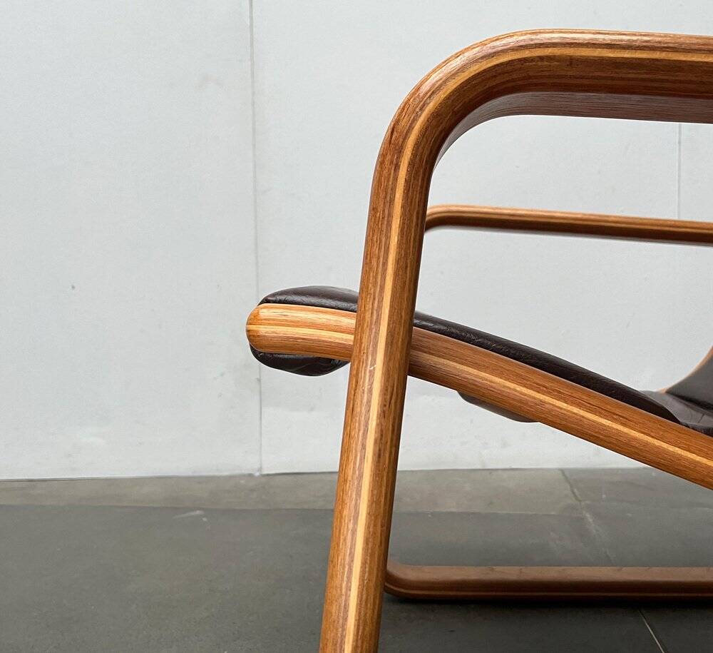 Vintage Swedish armchair model Lamello in beech by Yngve Ekström for Swedese, 1970s.