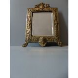 Miroir en bronze doré 18x26cm