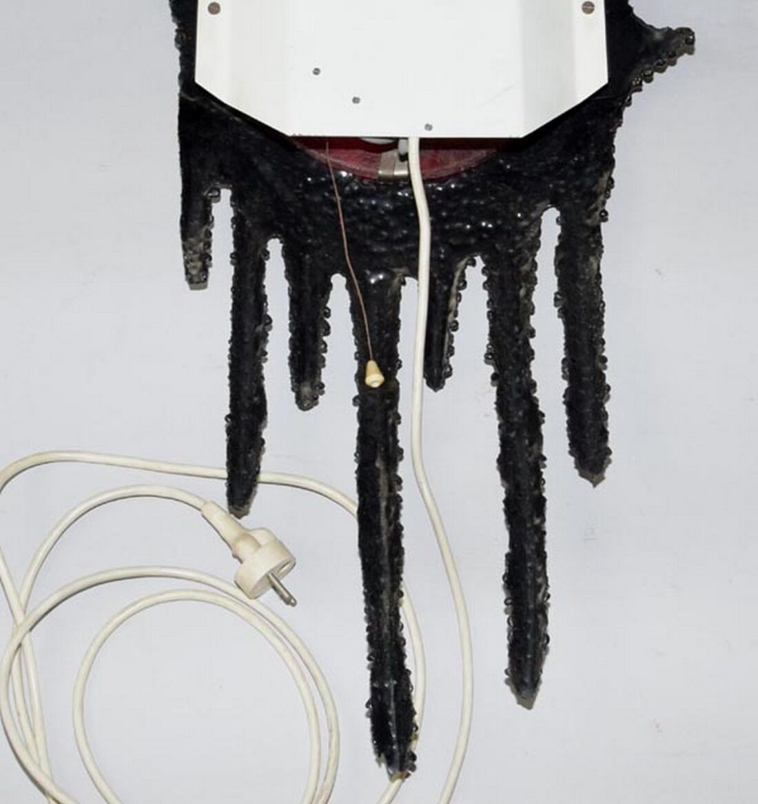 1950s Rare Design Iron/Glass Wall Lamp, Czechoslovakia