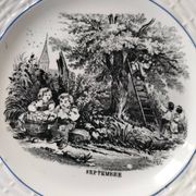 Complete set of 12 plates Digoin Sarreguemines – The 12 months (1900-1920)