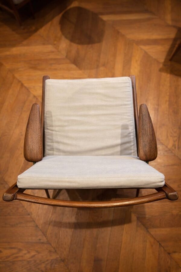 Fauteuil boomerang de peter hvidt & nielsen, original année 50