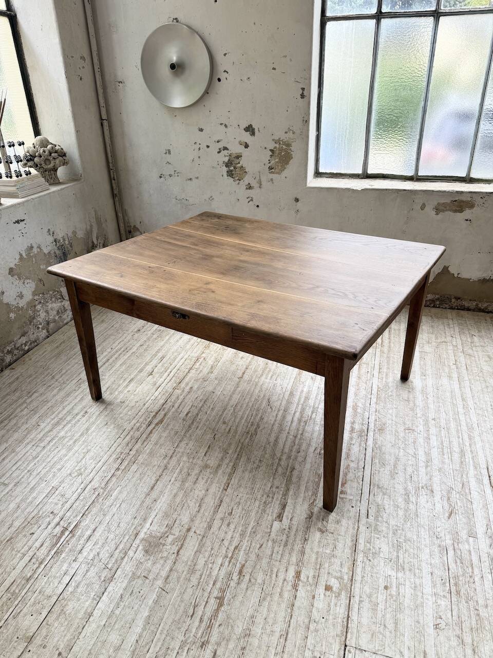 Large “square” oak farmhouse table 1950
