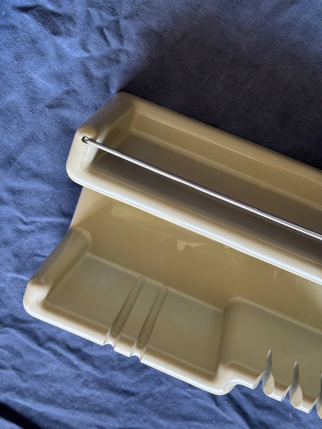 Space Age beige plastic wall shelf