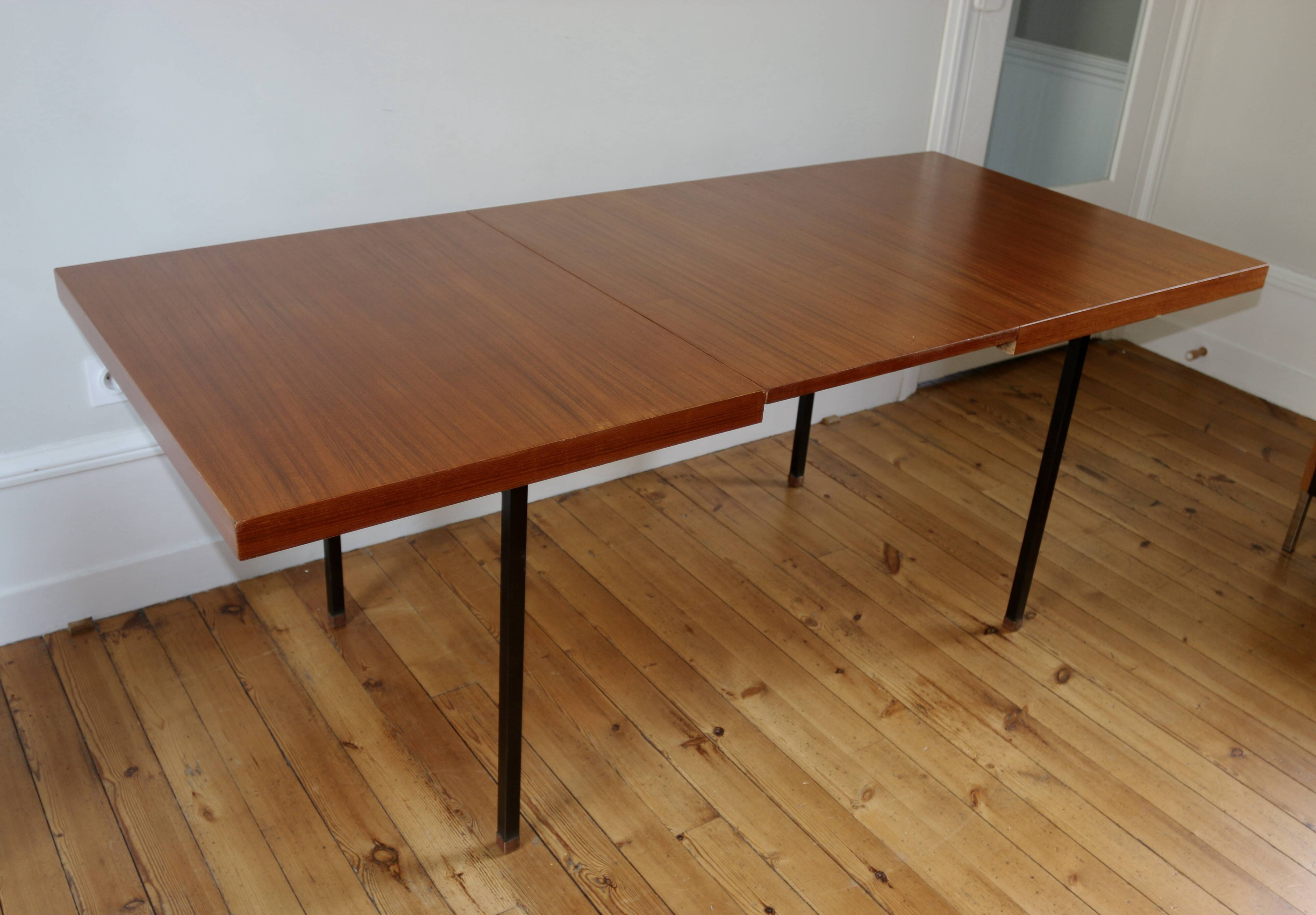 Vintage modernist teak table Paul Geoffroy Roche Bobois 1960s