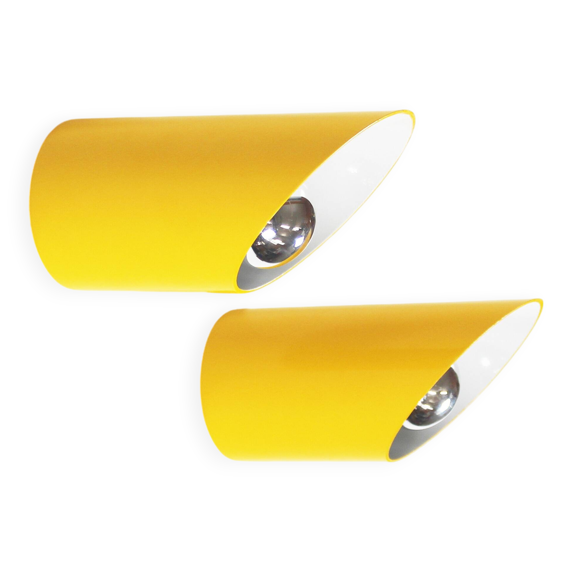 Original 1970's Pop art 'Obliqua' wall lamps by Ignazia Favata and Claudio Dini for Bieffeplast