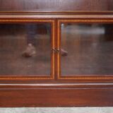 Antique pair of legal bookcases by William Baker Co in hardwood, satin and walnut.