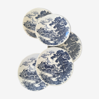 Vintage blue & white plates Gien