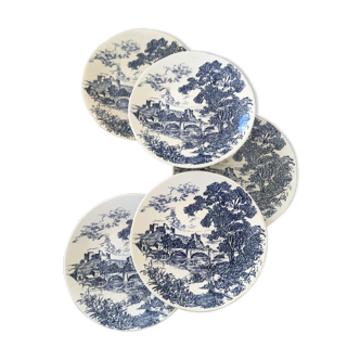 Vintage blue & white plates Gien