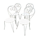 White wrought iron chairs
